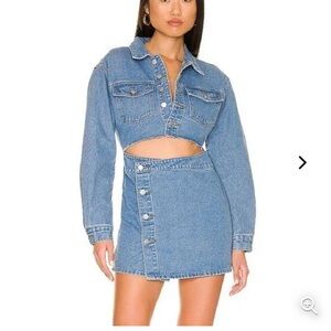 Superdown Revolve cut out denim dress Small